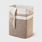 Large Woven Cotton Rope Laundry Basket with Handles