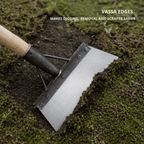 Unkrautschaber aus Manganstahl mit verstellbarem Holzgriff