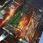 Stainless Steel Rolling Grill Basket – Even Grilling, Easy Cleaning
