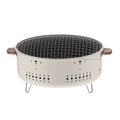 Portable charcoal grill with ventilated body & wooden handles