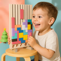 Wooden Tetris puzzle – Colorful building game from 5 years