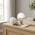 Rechargeable RGB LED Lamp E27 with Remote Control – No Wiring Needed