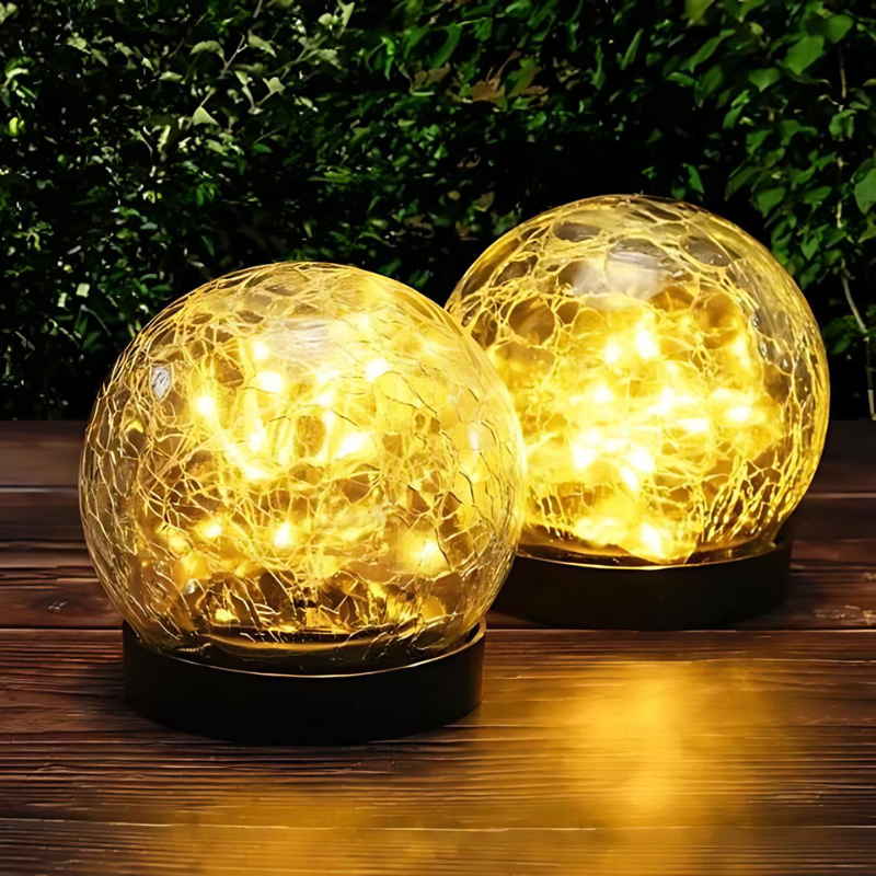 Solar LED garden light with flower pattern