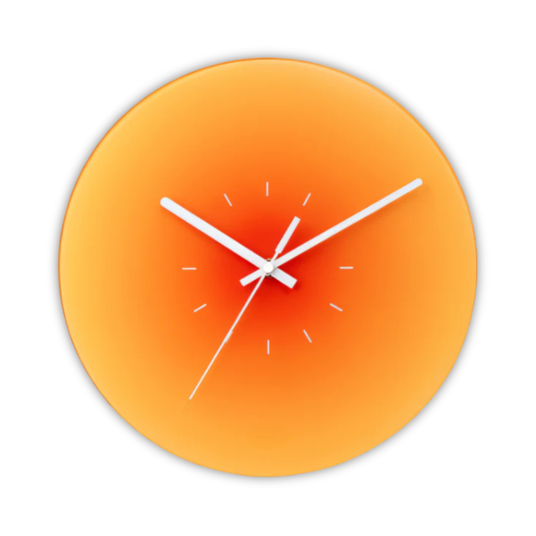 Glass Wall Clock with Modern Design – 30 cm Diameter