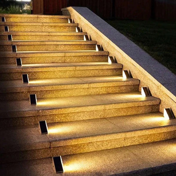 Solar stair lights for outdoors – Warm white LED light, set of 4 or 10