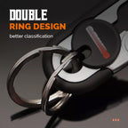 Car keychain with double ring made of zinc alloy