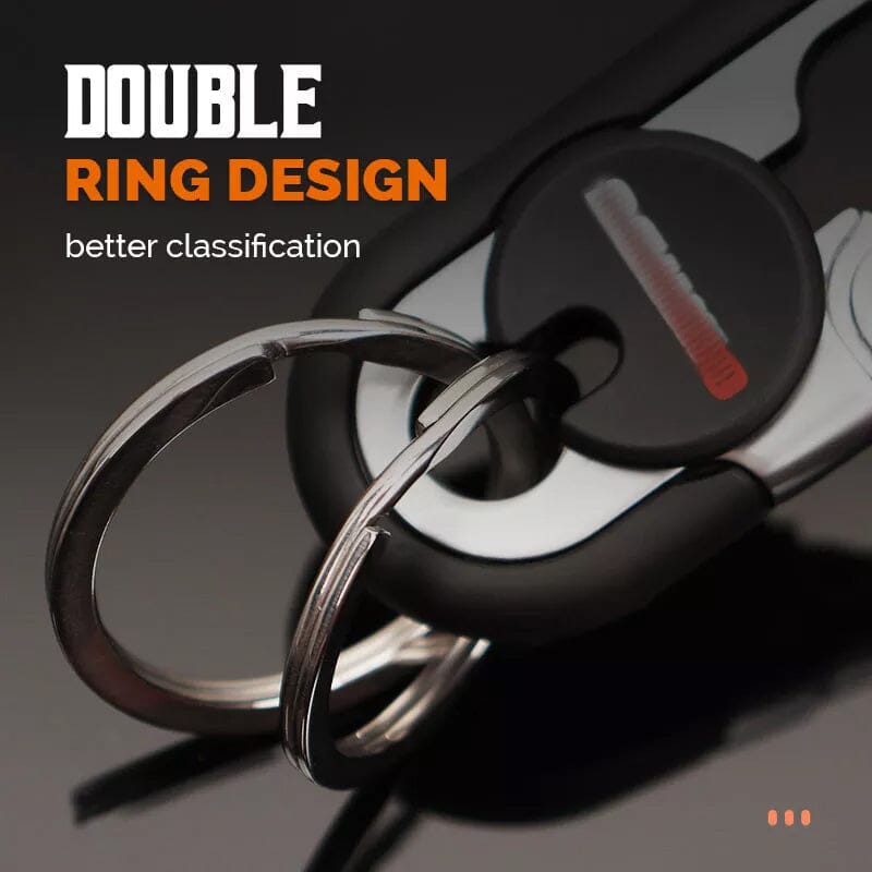 Car keychain with double ring made of zinc alloy