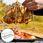 Hähnchenschenkel-Grillrost mit Auffangschale – Edelstahl