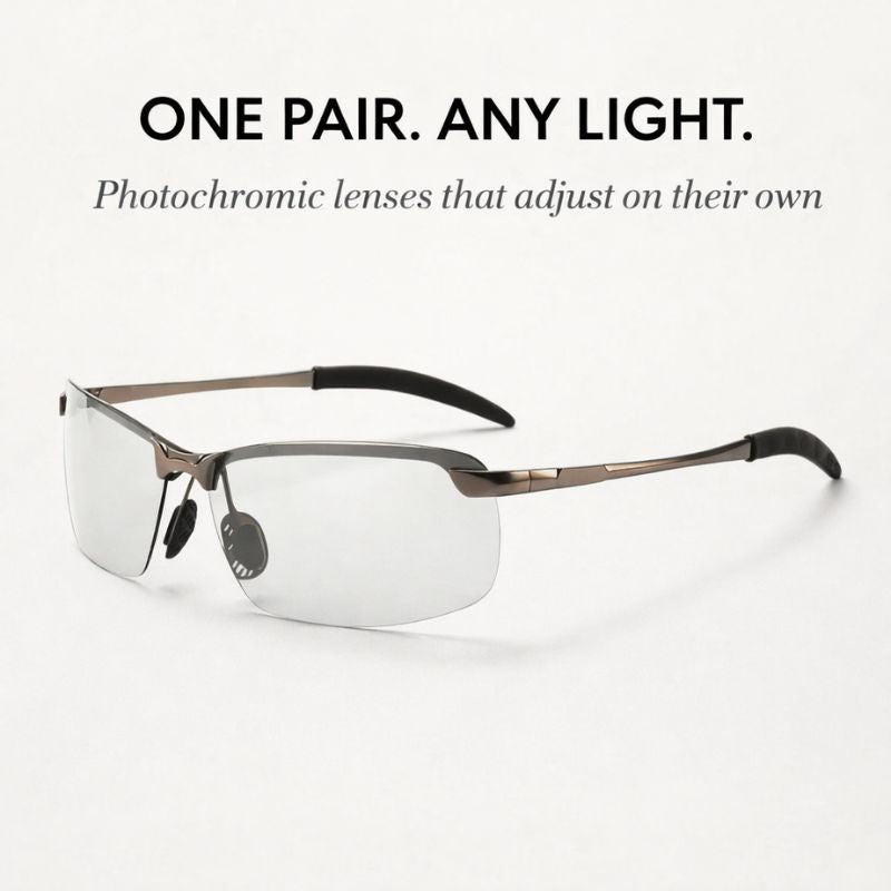 Photochromatische Sonnenbrille mit UV400-Schutz