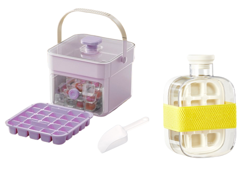 Ice cube tray with pressure release