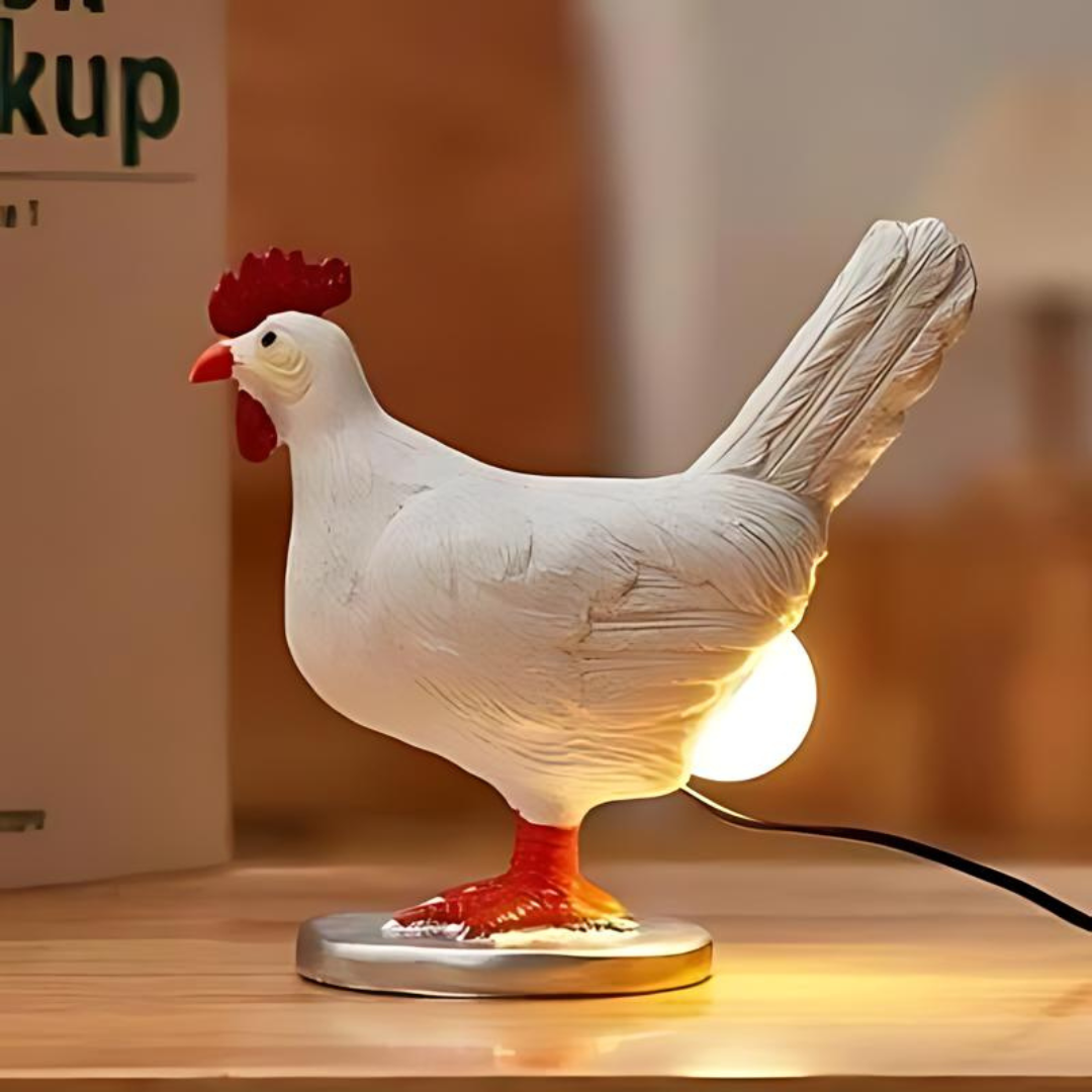 Hühner-Tischlampe – Witzige Dekoration mit warmem Licht