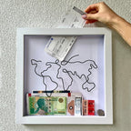 Erinnerungsbox mit Weltkarte – Sammeln Sie Ihre Reiseschätze