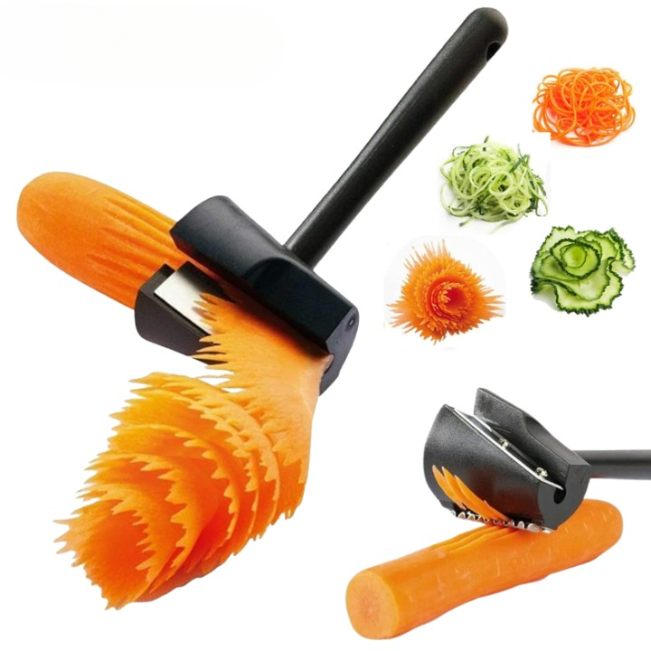 Vegetable spiralizer with stainless steel blade for carrots