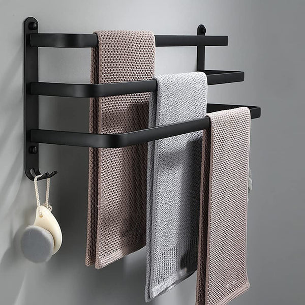 Handtuchhalter Wandmontage ohne Bohren – 2 oder 3 Stangen