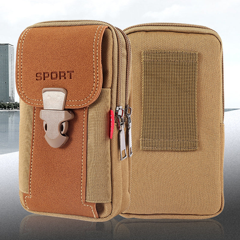 Men's Canvas Belt Bag with Phone Pocket