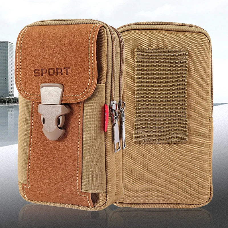 Men's Canvas Belt Bag with Phone Pocket