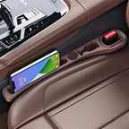 Car seat gap filler with storage compartments