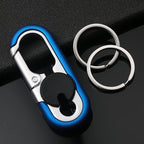 Car keychain with double ring made of zinc alloy