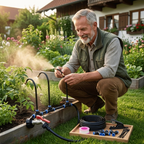 Automatic irrigation system with 360° spray nozzles