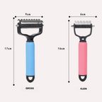 Fur grooming brush for dogs and cats with safety blades