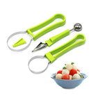 Melon baller set with V-knife stainless steel