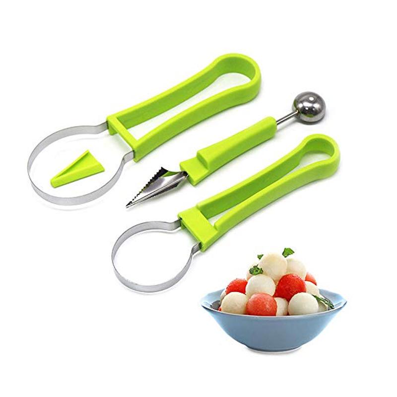Melon baller set with V-knife stainless steel