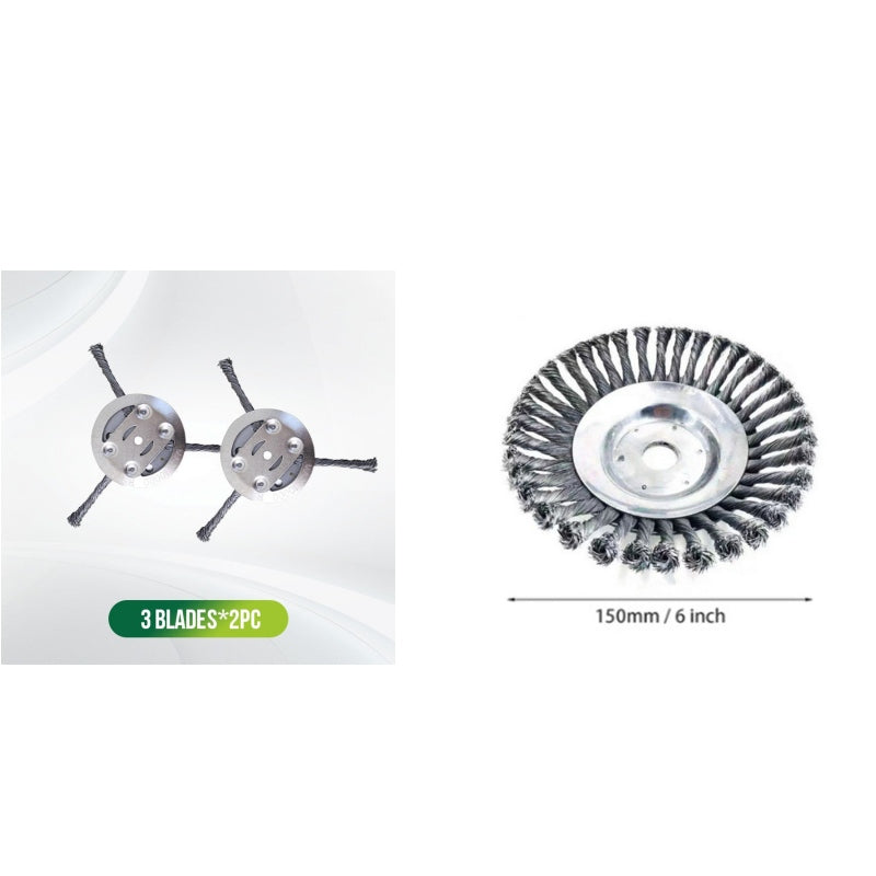 Brush cutter replacement head with metal blades