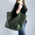Weekender-Tasche Leder groß mit verstellbaren Tragegurten