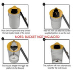 Multiple-catch mouse trap with sliding platform for bucket
