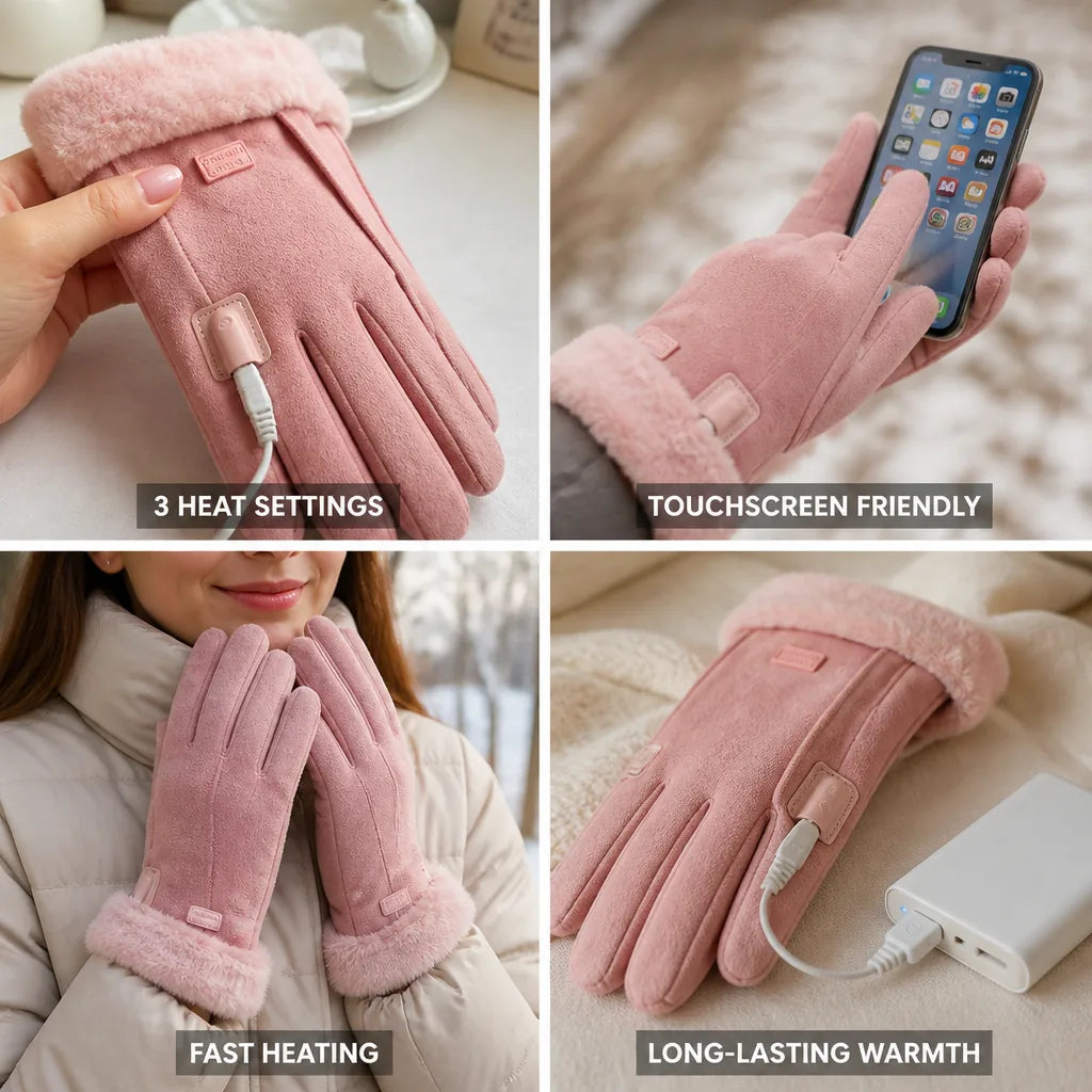 Beheizbare Handschuhe mit Touchscreen-Finger und Akku