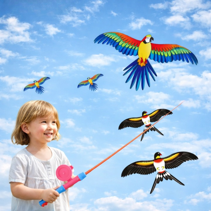 Children's kites with fishing rod handle – Easy control