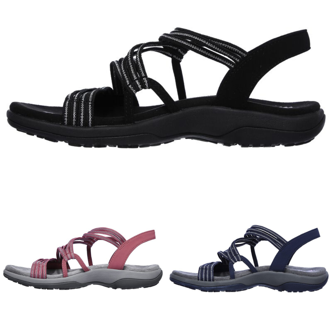 Women's sandals with strap closure and comfort sole