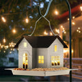 Solar Birdhouse with LED Window Light – Cottage Design