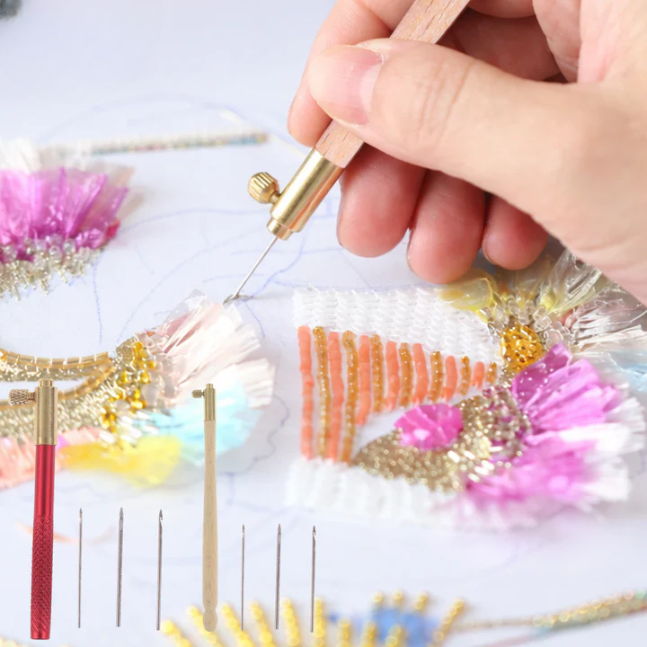 Tamburiersticknadel-Set mit auswechselbaren Nadeln