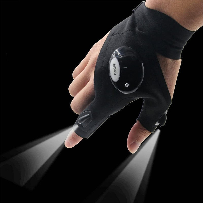 LED gloves with integrated lights