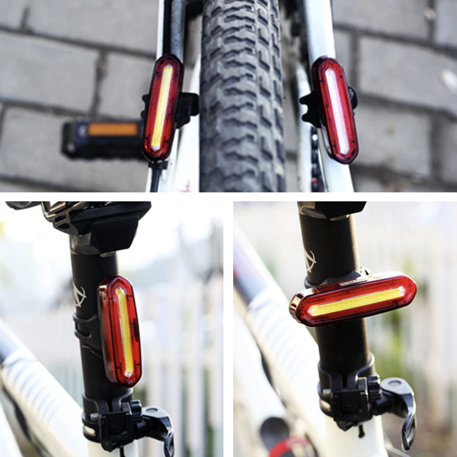 USB Rechargeable Bicycle LED Rear Light – Wide-Angle Visibility
