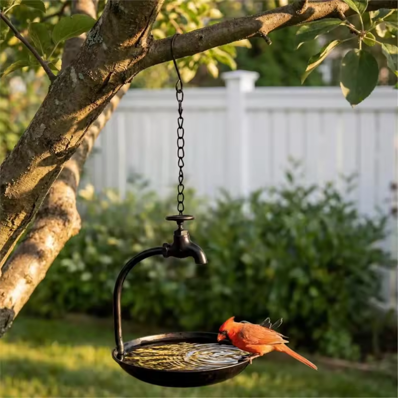 Vogelfutterspender Eisen Vintage – Wasserhahn-Design für den Garten