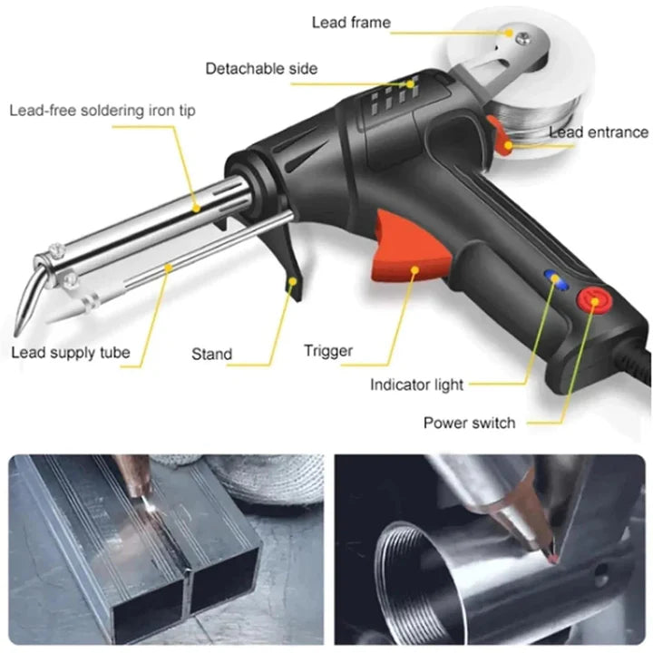 Automatic Soldering Gun with Wire Feed – 7-Piece Set