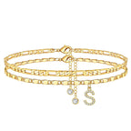 Fußkette Layered-Design mit Strass-Steinen