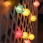 Solar string lights with LED fabric lanterns, IP65 waterproof, 3,5–6,5 m