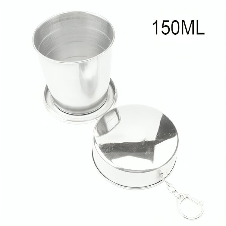 Teleskop Faltbecher Edelstahl – Platzsparend und reisefreundlich