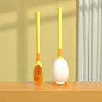 Toilet brush with long handle and soft bristles
