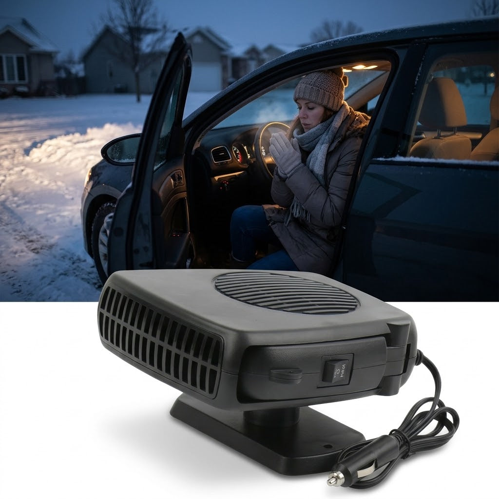 Car heater fan for the cigarette lighter – Compact windshield defroster & auxiliary heater