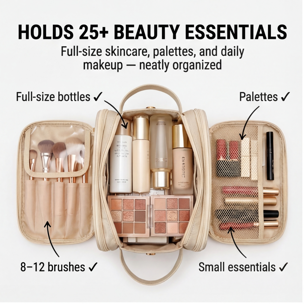 Make-up Organizer mit flachem Öffnungsdesign