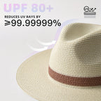 Panama sun hat with wide brim made of paper fiber
