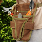 Garden tool belt with multiple compartments