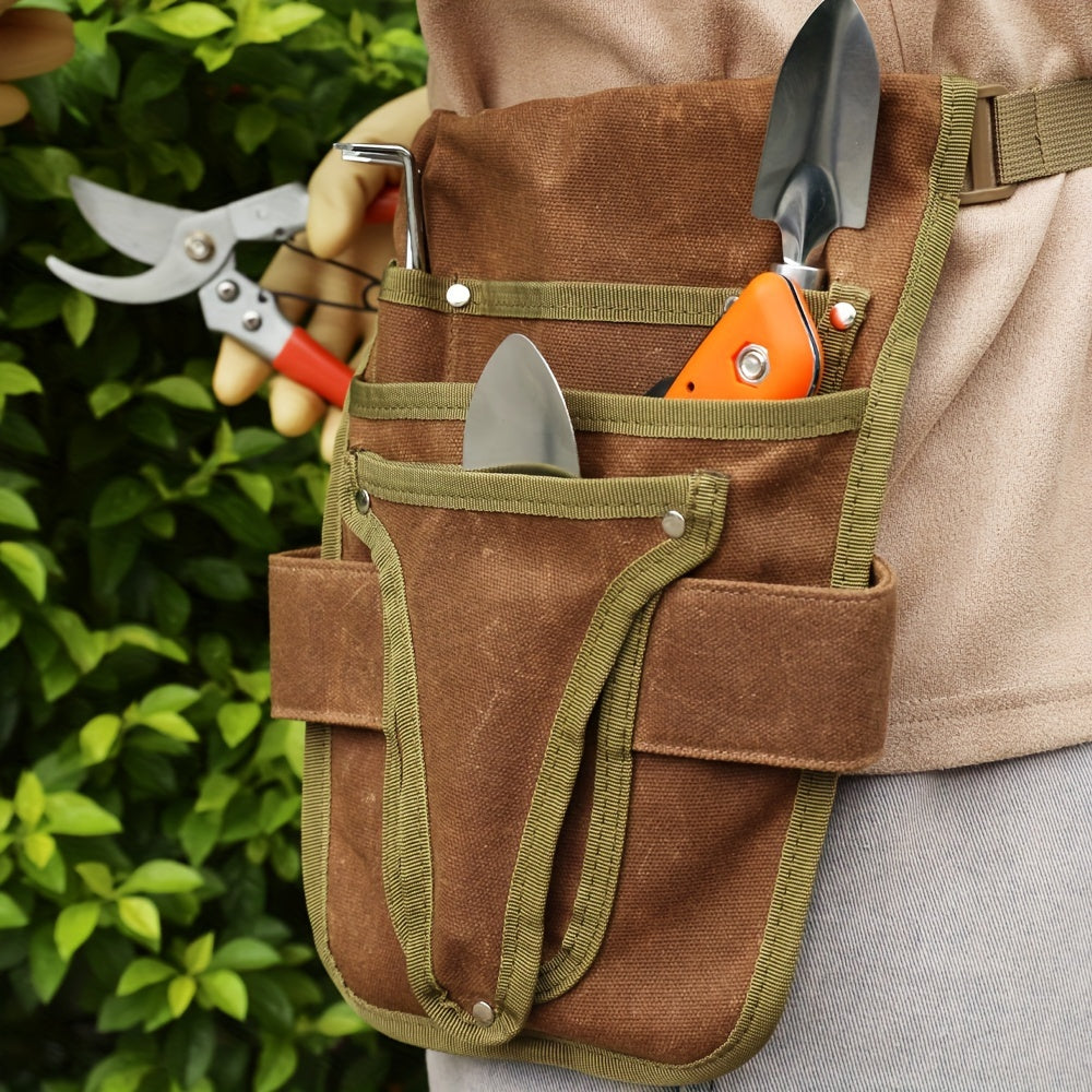 Garden tool belt with multiple compartments