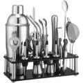 Stainless Steel Cocktail Set with 20 Bar Tools and Acrylic Stand
