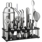 Stainless Steel Cocktail Set with 20 Bar Tools and Acrylic Stand