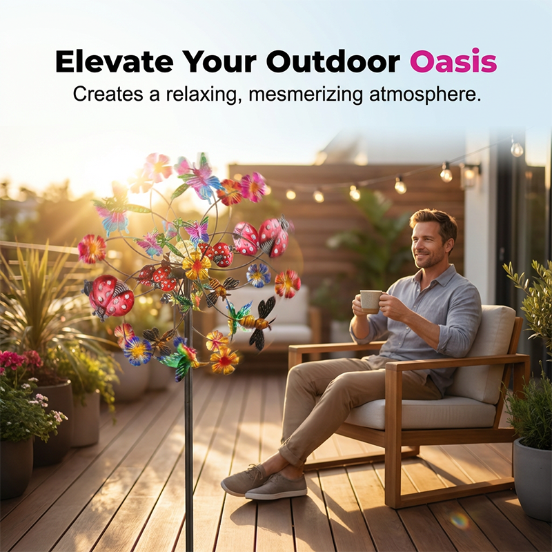 Kinetic Wind Spinner Garden – Rotating Garden Decoration
